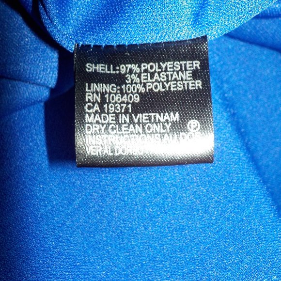 *Blue Tahari Ruffled Bell Sleeve Shift Dress- Small - Picture 5 of 5